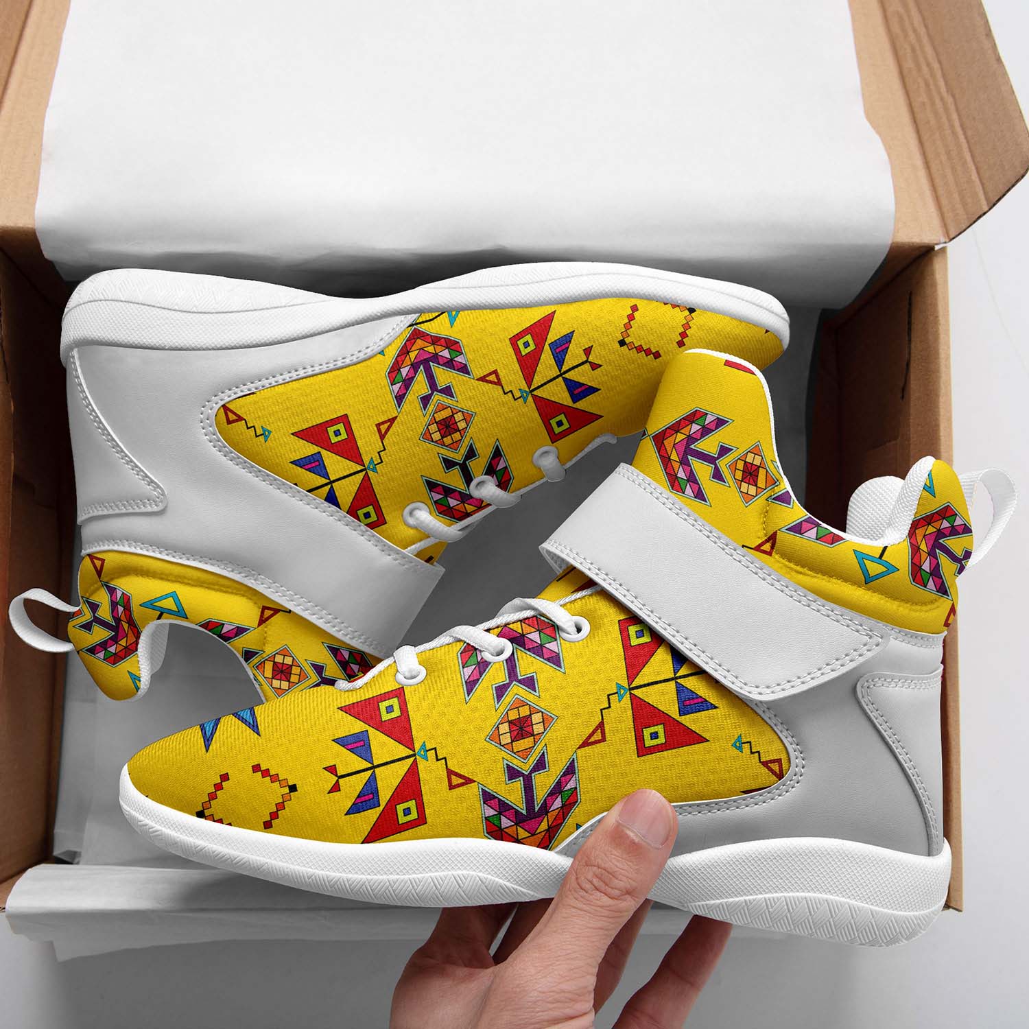 Scattered Generations Maize Ipottaa Basketball / Sport High Top Shoes - White Sole