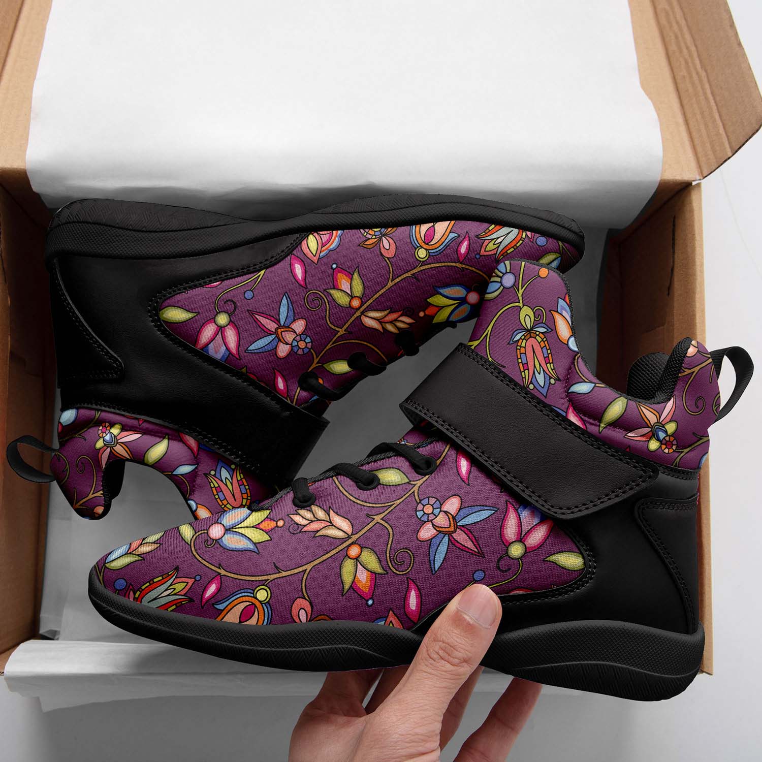 Buffalo Bloom Berry Bush Ipottaa Basketball / Sport High Top Shoes - Black Sole