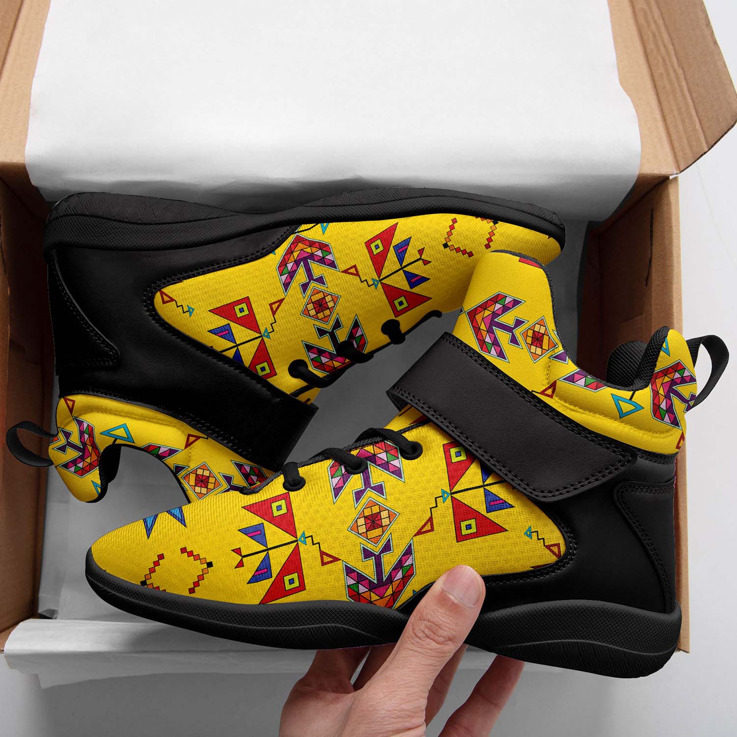 Scattered Generations Maize Ipottaa Basketball / Sport High Top Shoes - Black Sole