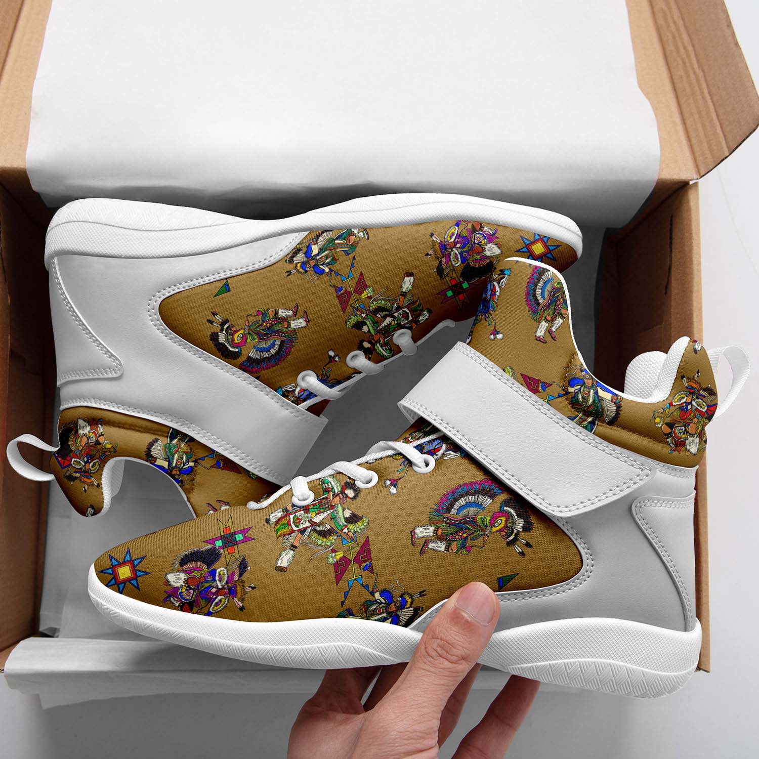 Men's Fancy Dancer Earth Ipottaa Basketball / Sport High Top Shoes - White Sole