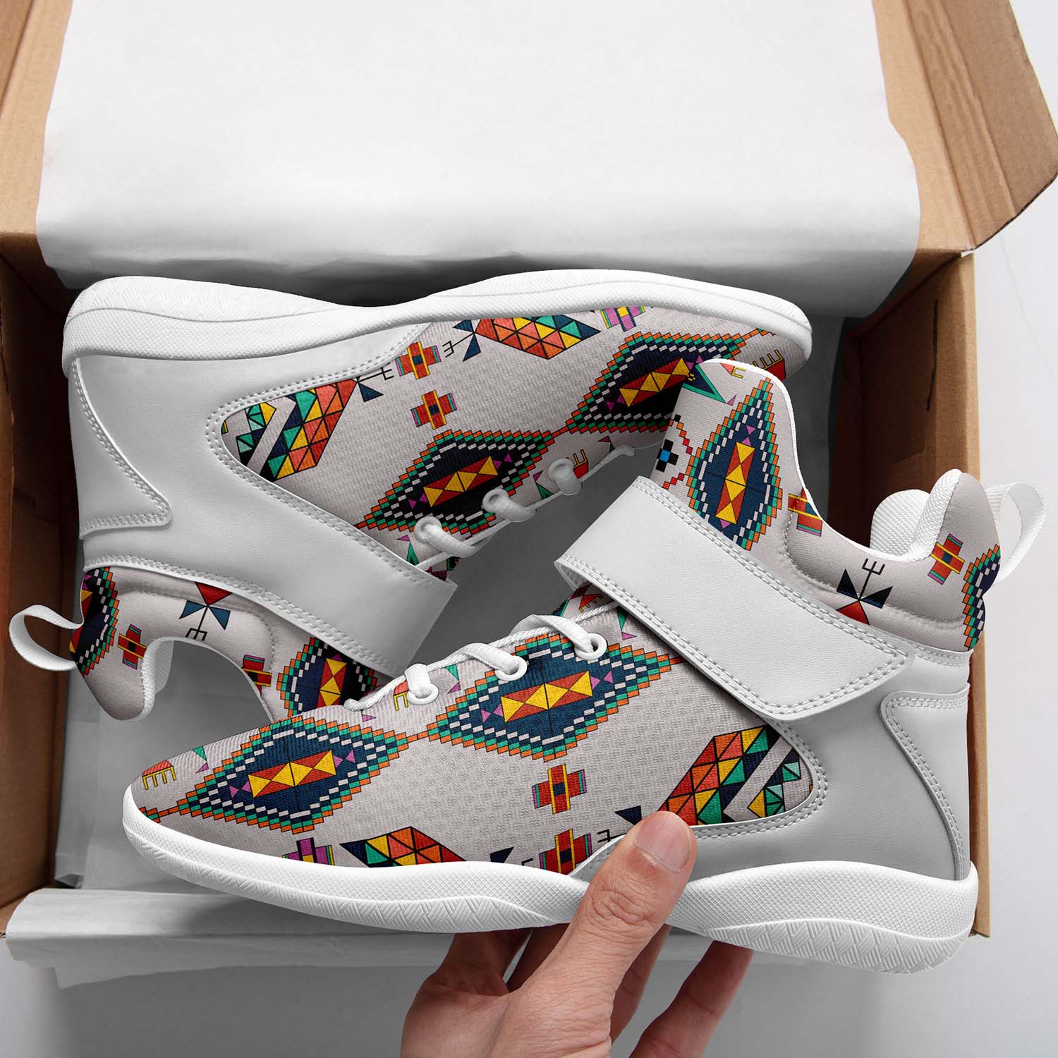Travois Tipi Grey Ipottaa Basketball / Sport High Top Shoes - White Sole
