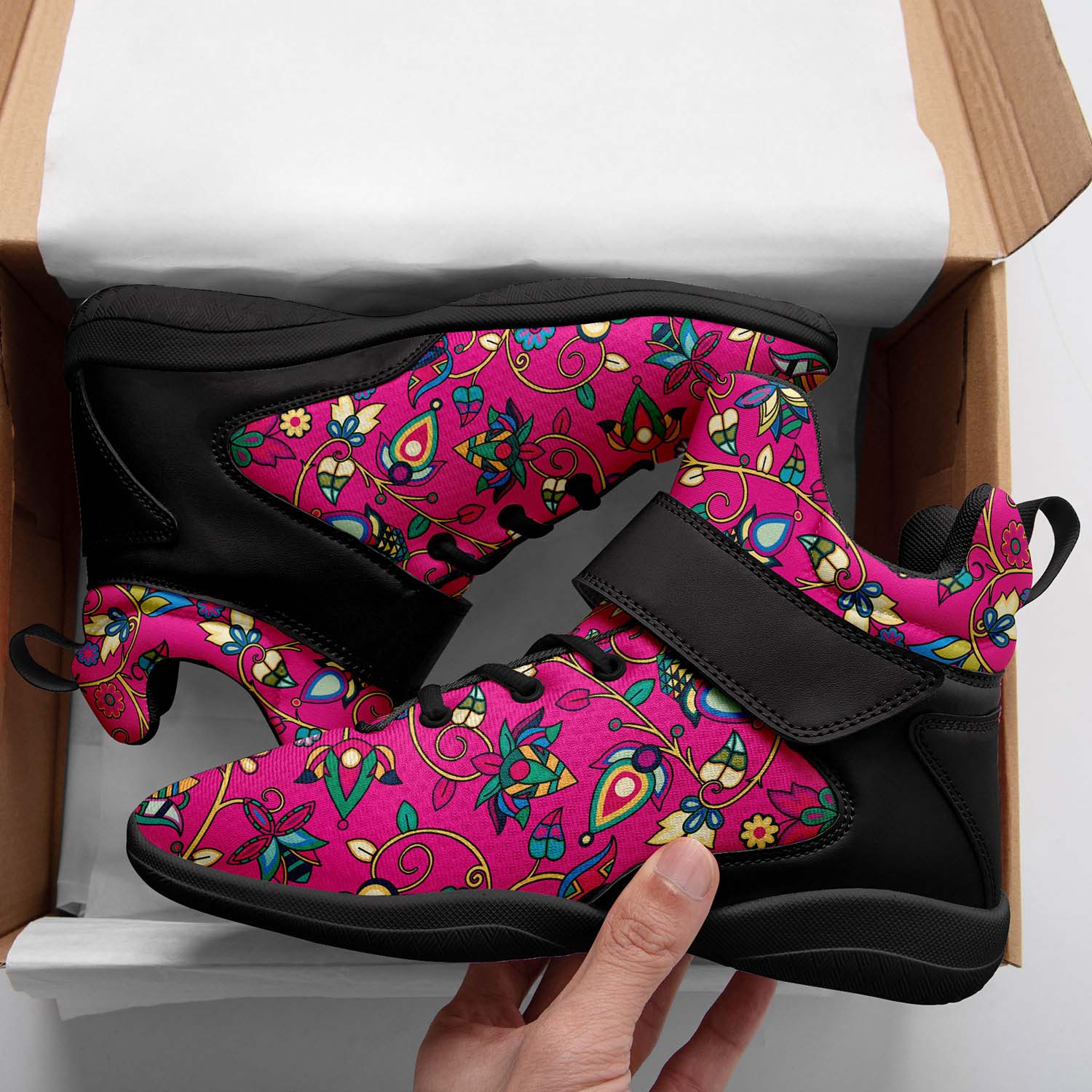 Thorny Path Pink Ipottaa Basketball / Sport High Top Shoes - Black Sole