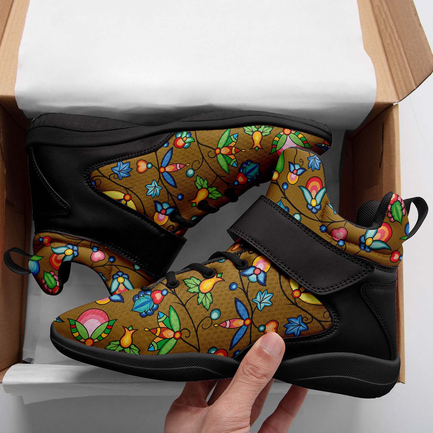 Prairie Plains Spirit Fall Leaves Ipottaa Basketball / Sport High Top Shoes - Black Sole