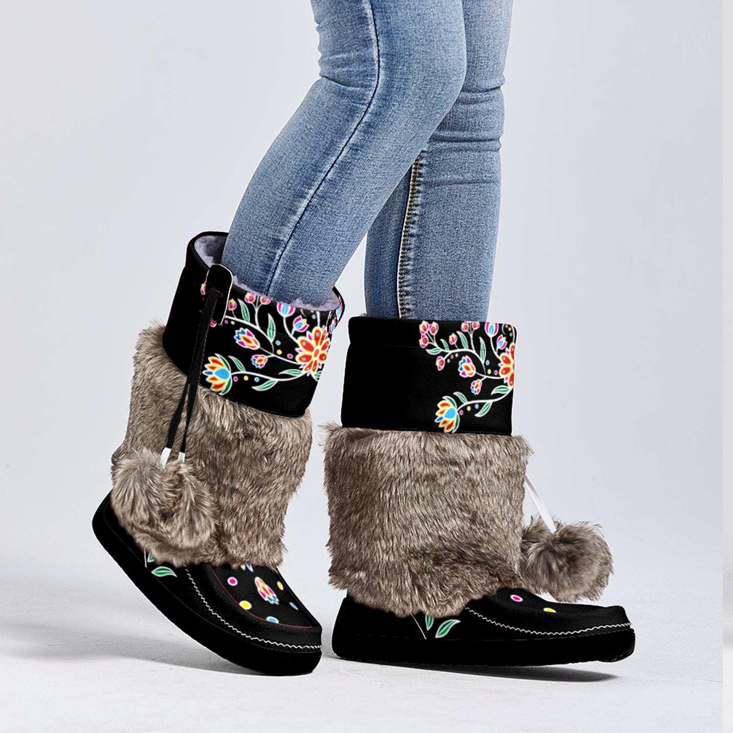 Snow Petal Spirit Real Leather MocLux Tall