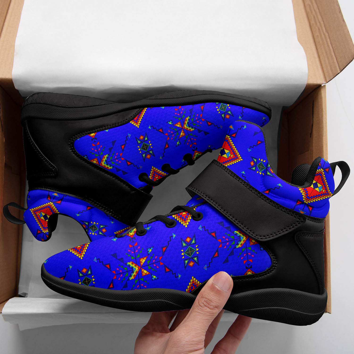 Buffalo Jump Blue Ipottaa Basketball / Sport High Top Shoes - Black Sole