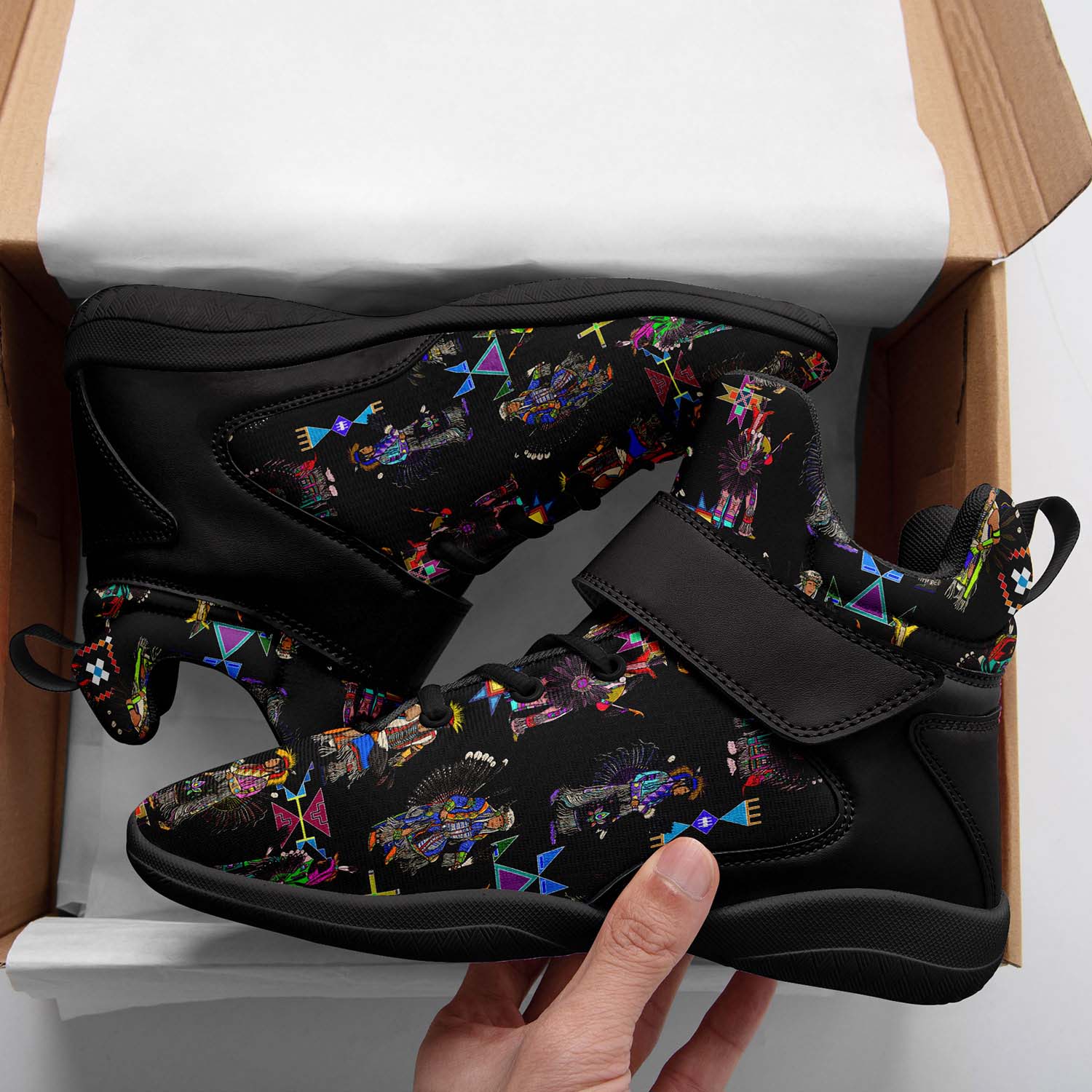 Men's Tradish Dancers Black Ipottaa Basketball / Sport High Top Shoes - Black Sole