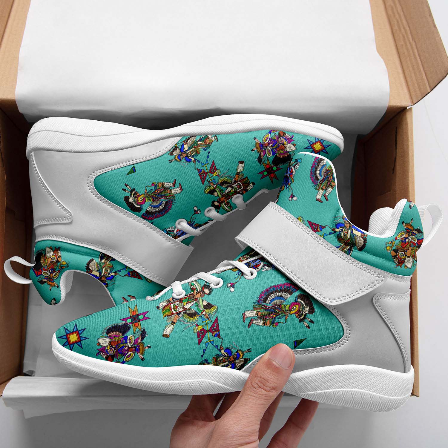 Men's Fancy Dancers Eggshell Ipottaa Basketball / Sport High Top Shoes - White Sole