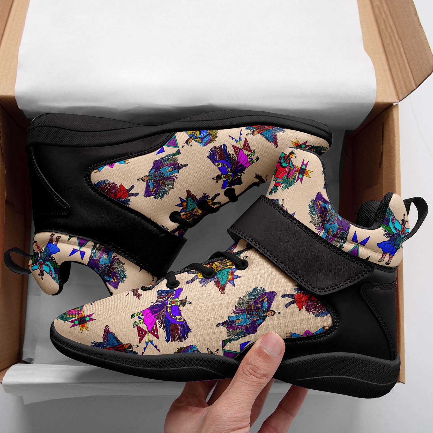 Women's Fancy Dancers Muslin Ipottaa Basketball / Sport High Top Shoes - Black Sole