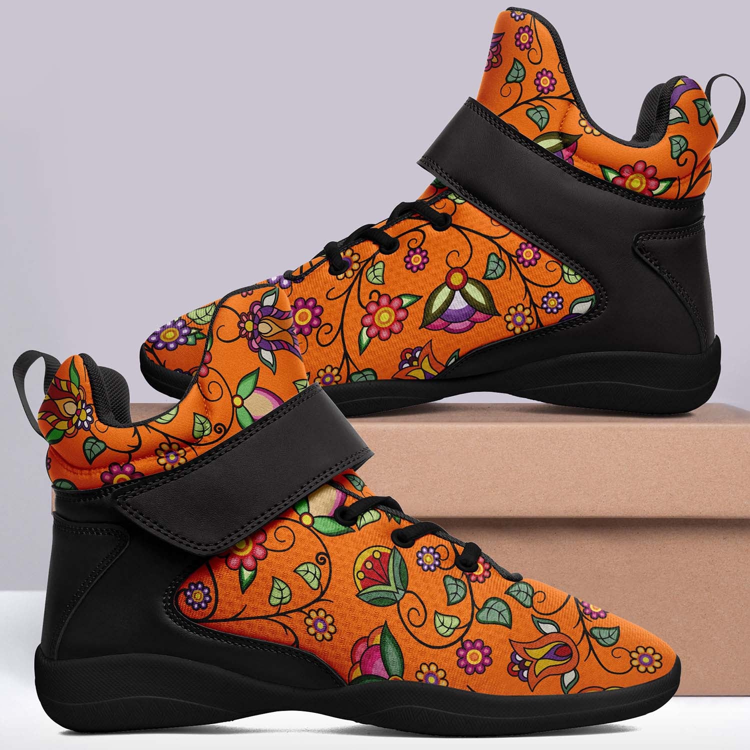 Heartbeat Petals ECM Orange Ipottaa Basketball / Sport High Top Shoes - Black Sole