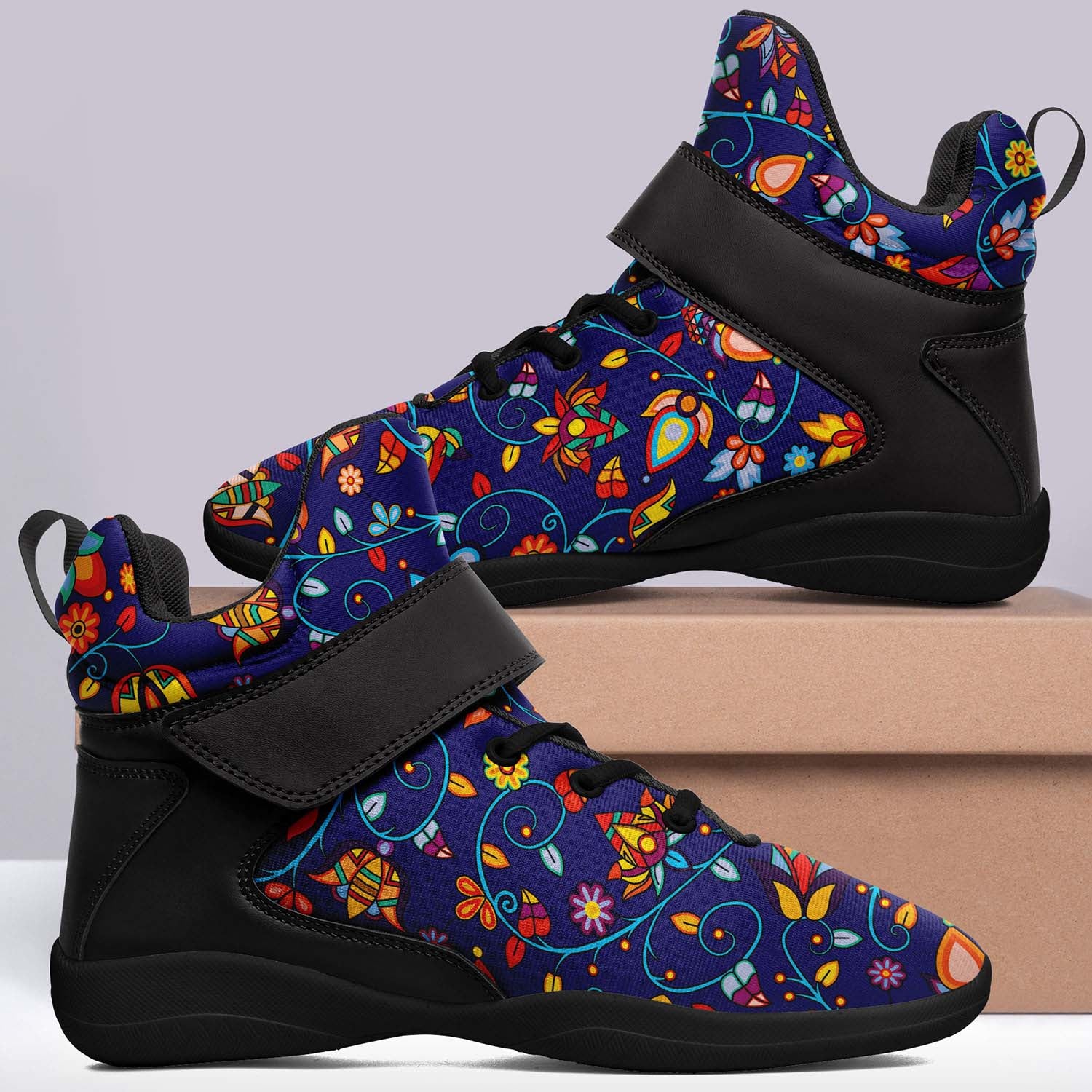 Thorny Path Blue Ipottaa Basketball / Sport High Top Shoes - Black Sole
