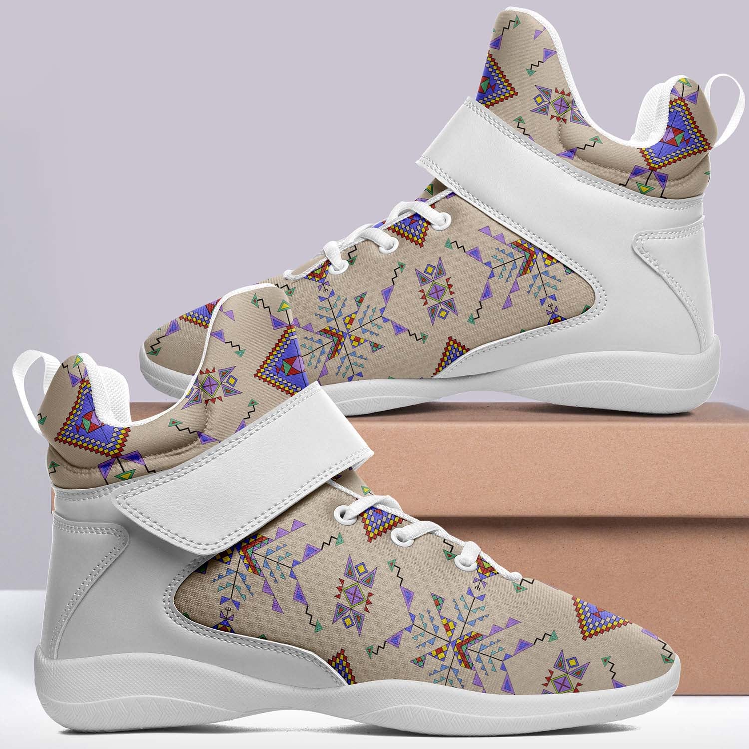 Buffalo Jump Hide Ipottaa Basketball / Sport High Top Shoes - White Sole