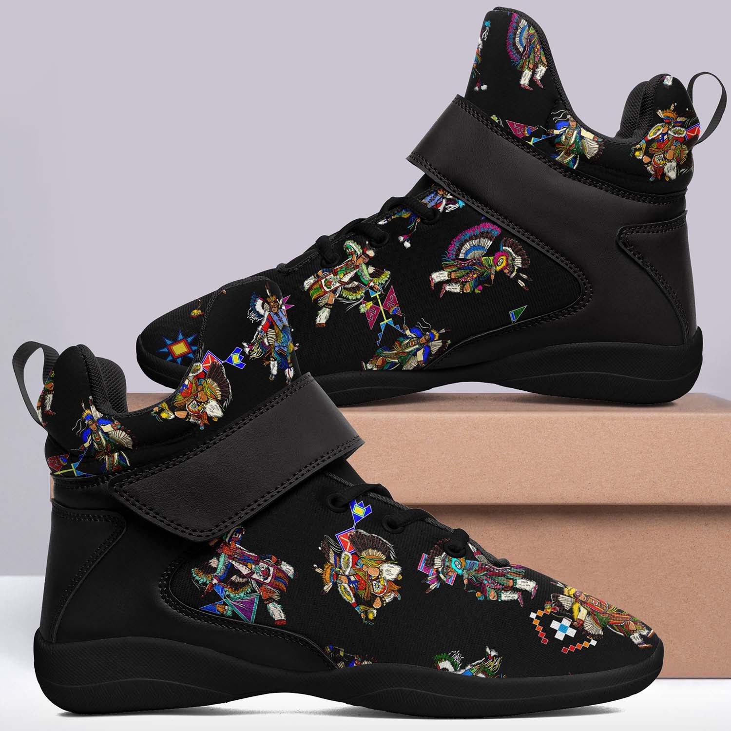 Men's Fancy Dancer Black Ipottaa Basketball / Sport High Top Shoes - Black Sole