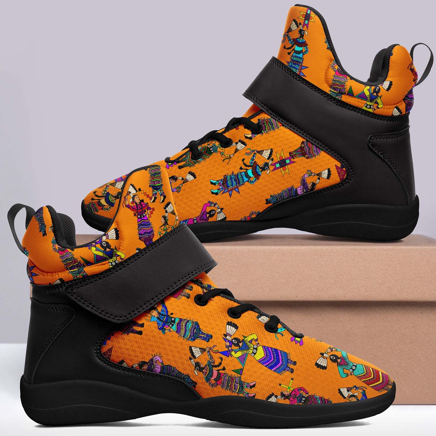 Women's Jingle Dancers Orange Ipottaa Basketball / Sport High Top Shoes - Black Sole