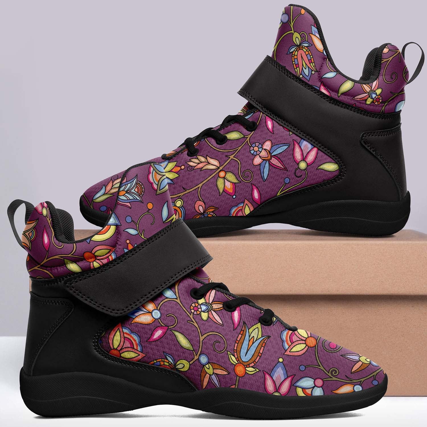 Buffalo Bloom Berry Bush Ipottaa Basketball / Sport High Top Shoes - Black Sole