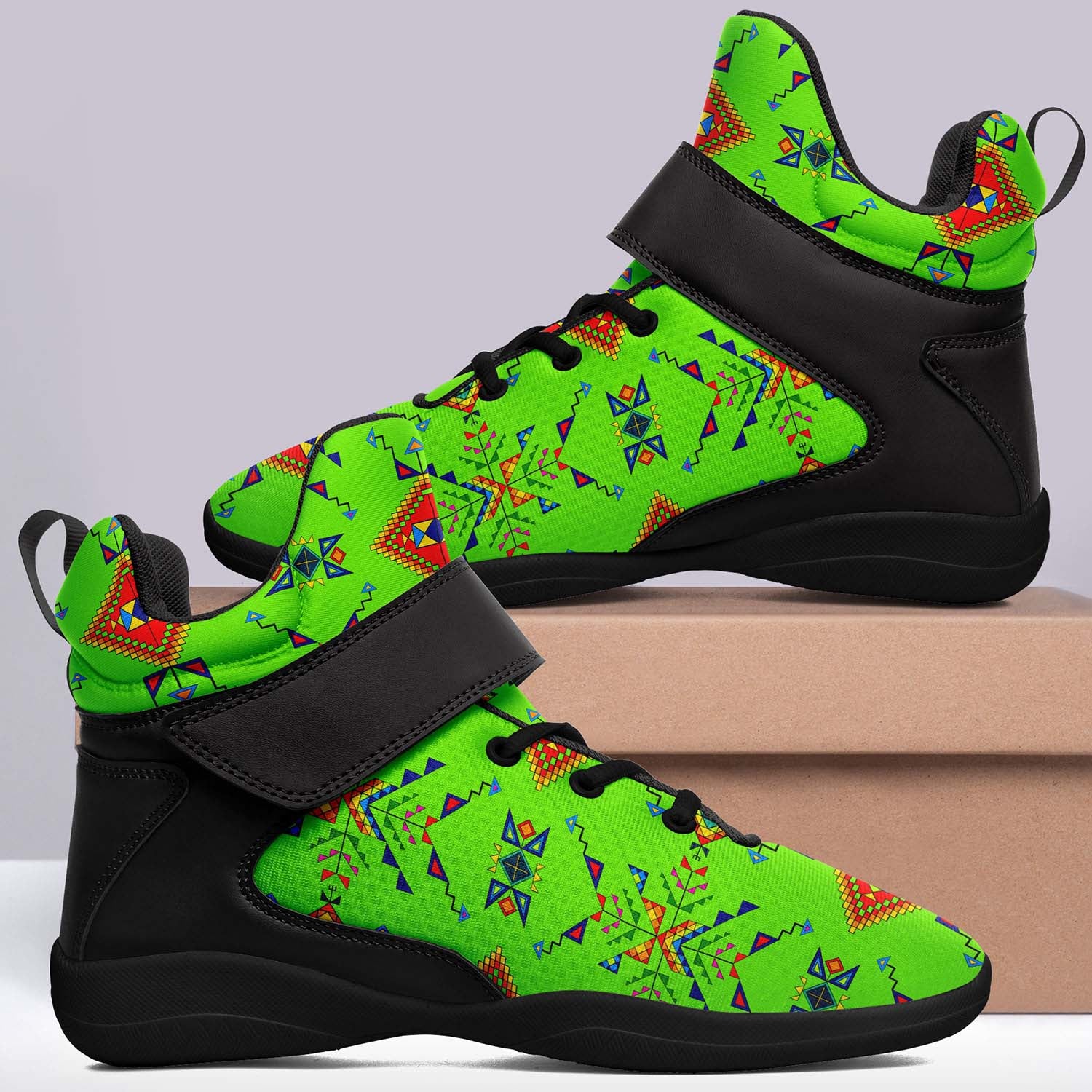 Buffalo Jump Neon Green Ipottaa Basketball / Sport High Top Shoes - Black Sole