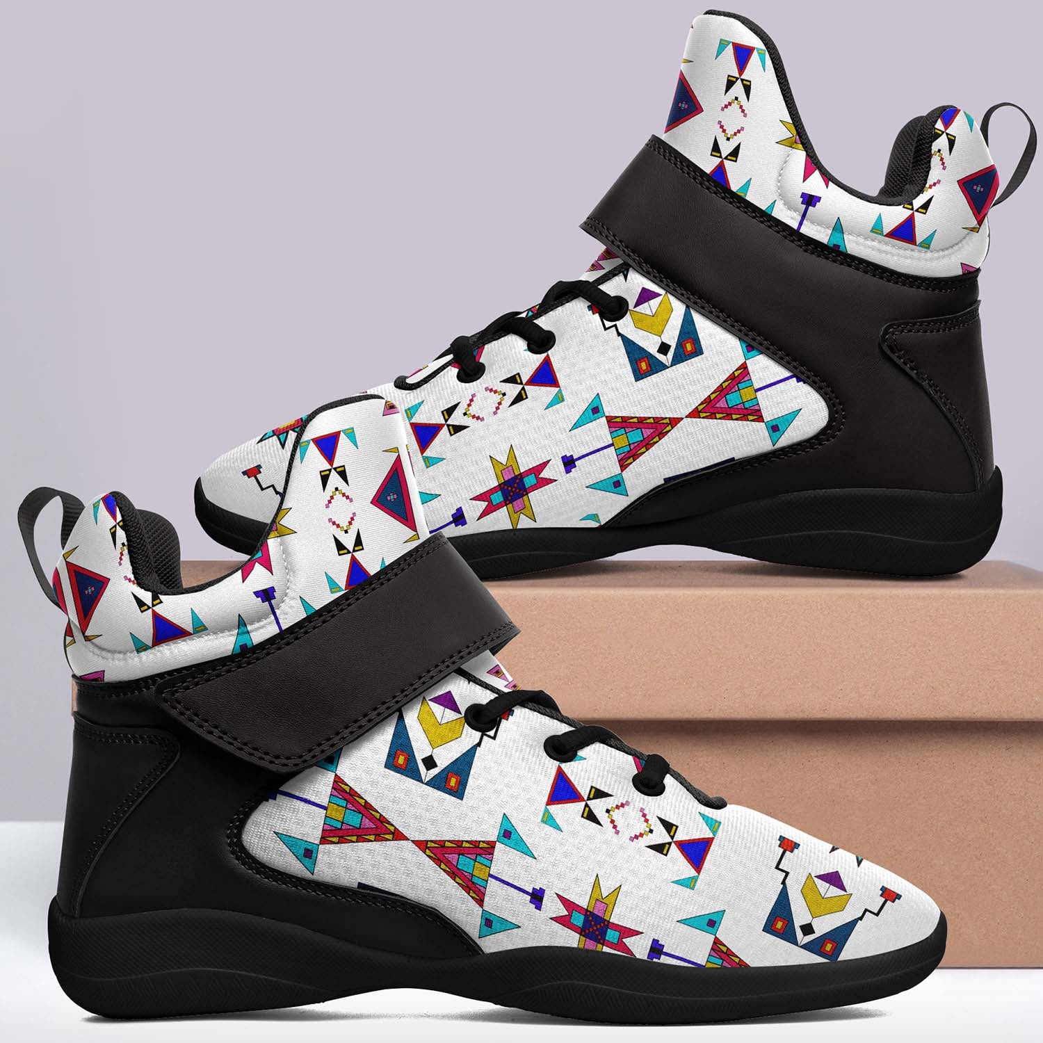 Enemy Territory White Ipottaa Basketball / Sport High Top Shoes - Black Sole