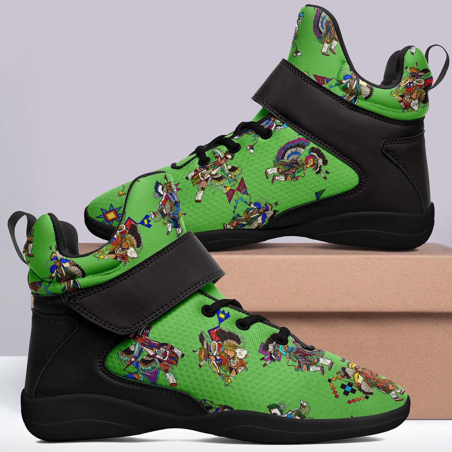 Men's Fancy Dancers Grass Ipottaa Basketball / Sport High Top Shoes - Black Sole