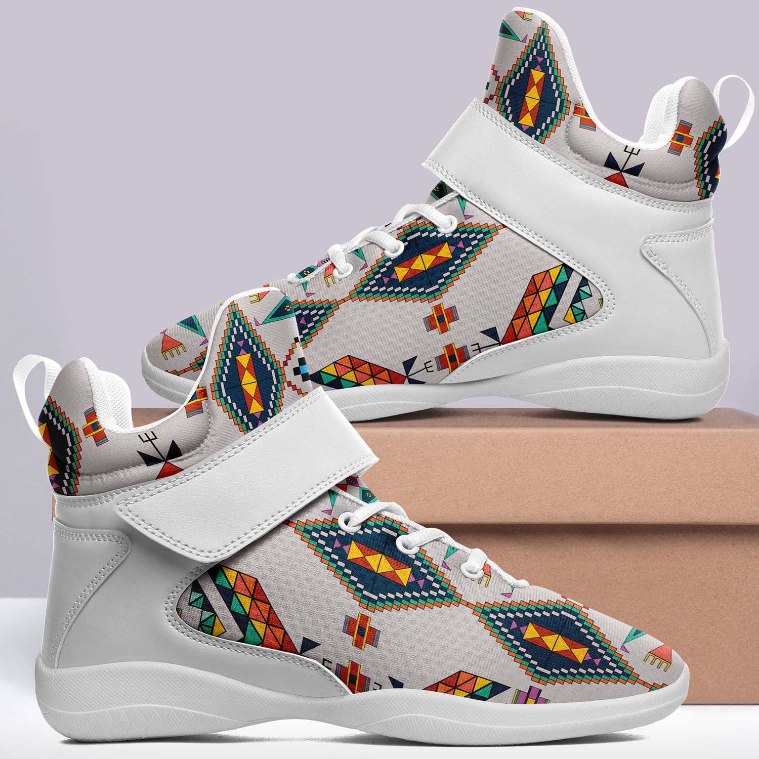 Travois Tipi Grey Ipottaa Basketball / Sport High Top Shoes - White Sole