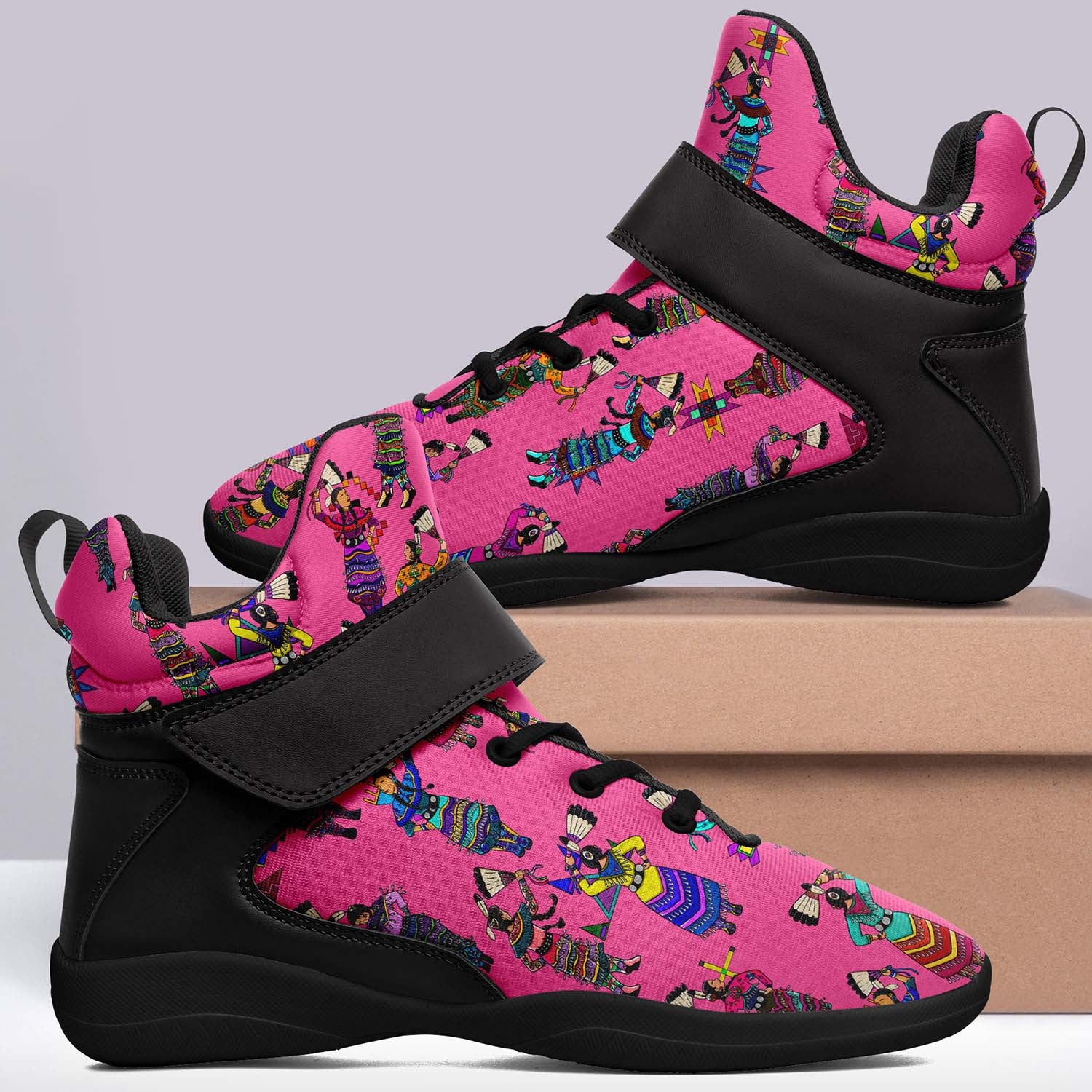Women's Jingle Dancers Pink Ipottaa Basketball / Sport High Top Shoes - Black Sole