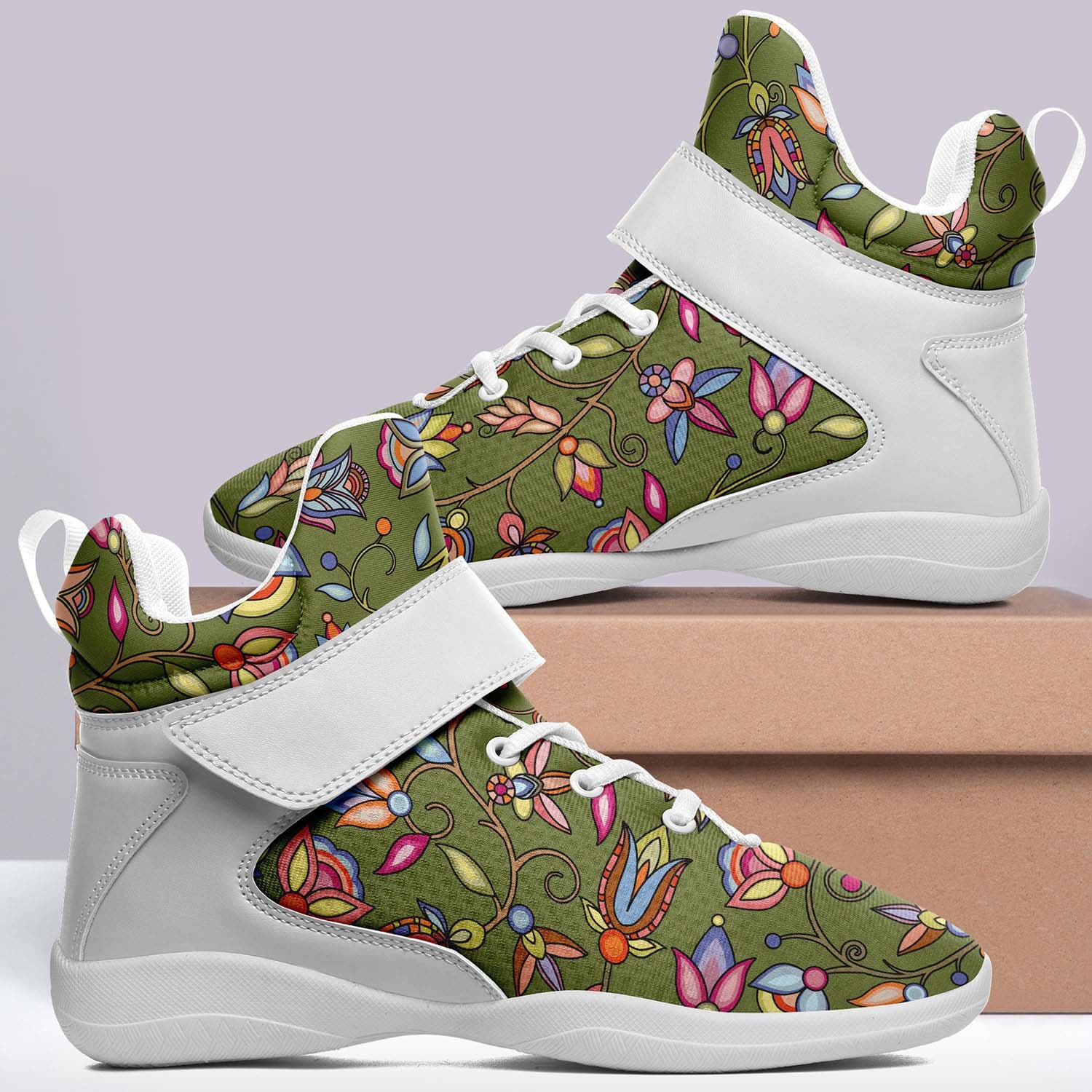 Buffalo Bloom Sage Ipottaa Basketball / Sport High Top Shoes - White Sole