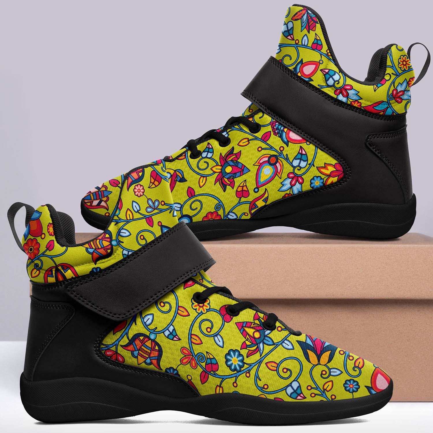 Thorny Path Yellow Ipottaa Basketball / Sport High Top Shoes - Black Sole