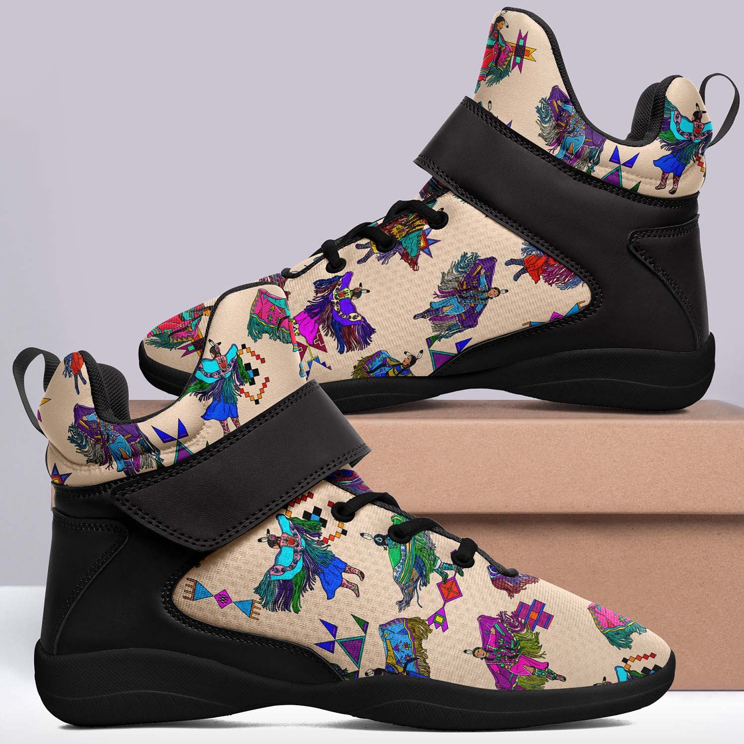 Women's Fancy Dancers Muslin Ipottaa Basketball / Sport High Top Shoes - Black Sole