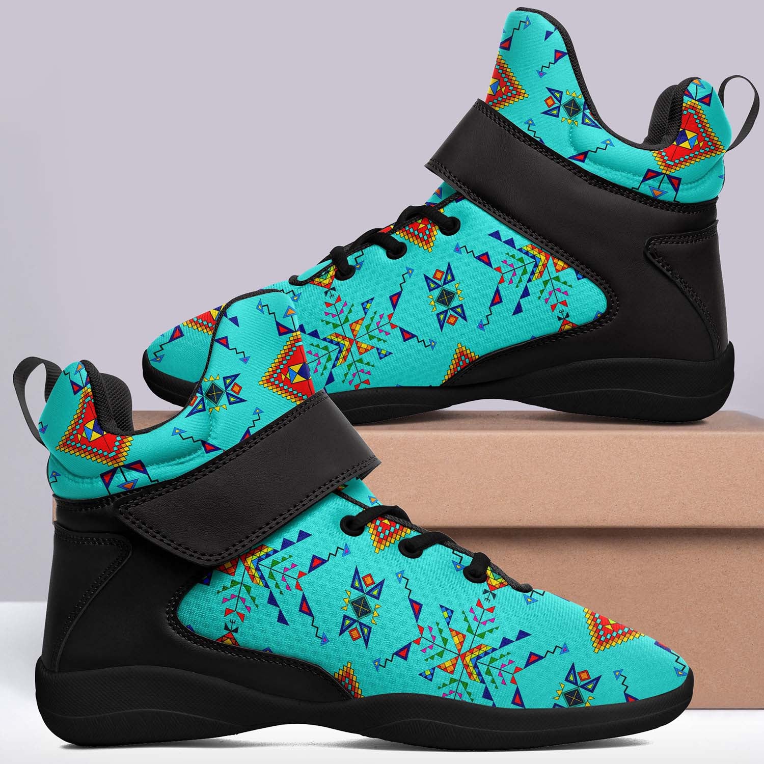 Buffalo Jump Turquoise Ipottaa Basketball / Sport High Top Shoes - Black Sole