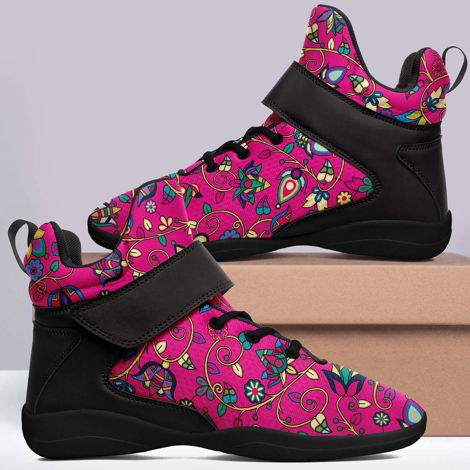 Thorny Path Pink Ipottaa Basketball / Sport High Top Shoes - Black Sole