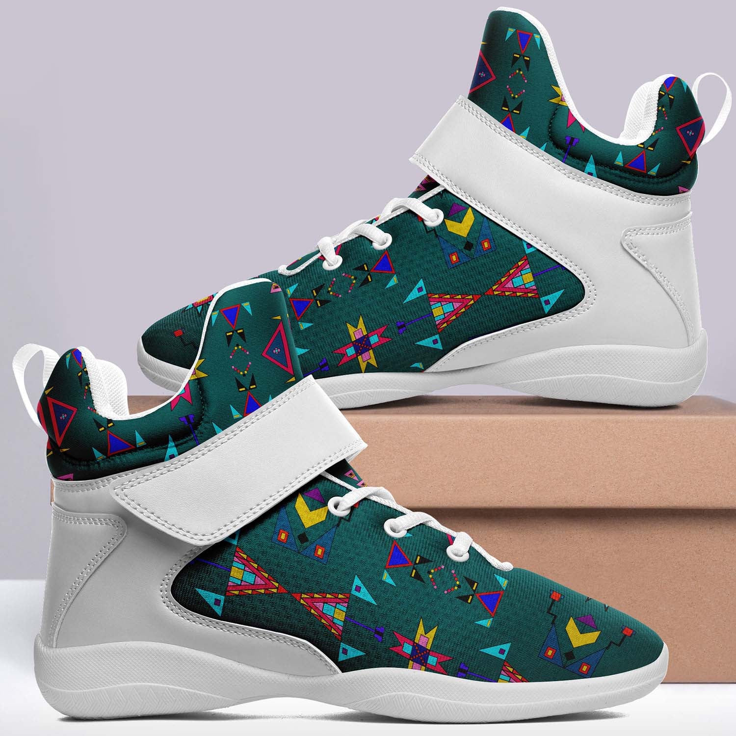 Enemy Territory Teal Ipottaa Basketball / Sport High Top Shoes - White Sole