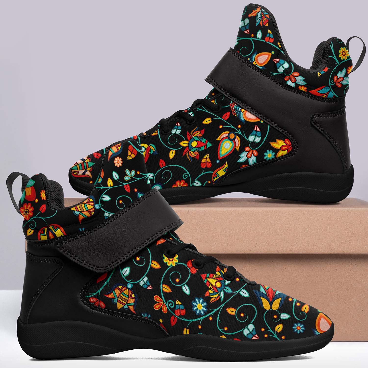 Thorny Path Black Ipottaa Basketball / Sport High Top Shoes - Black Sole