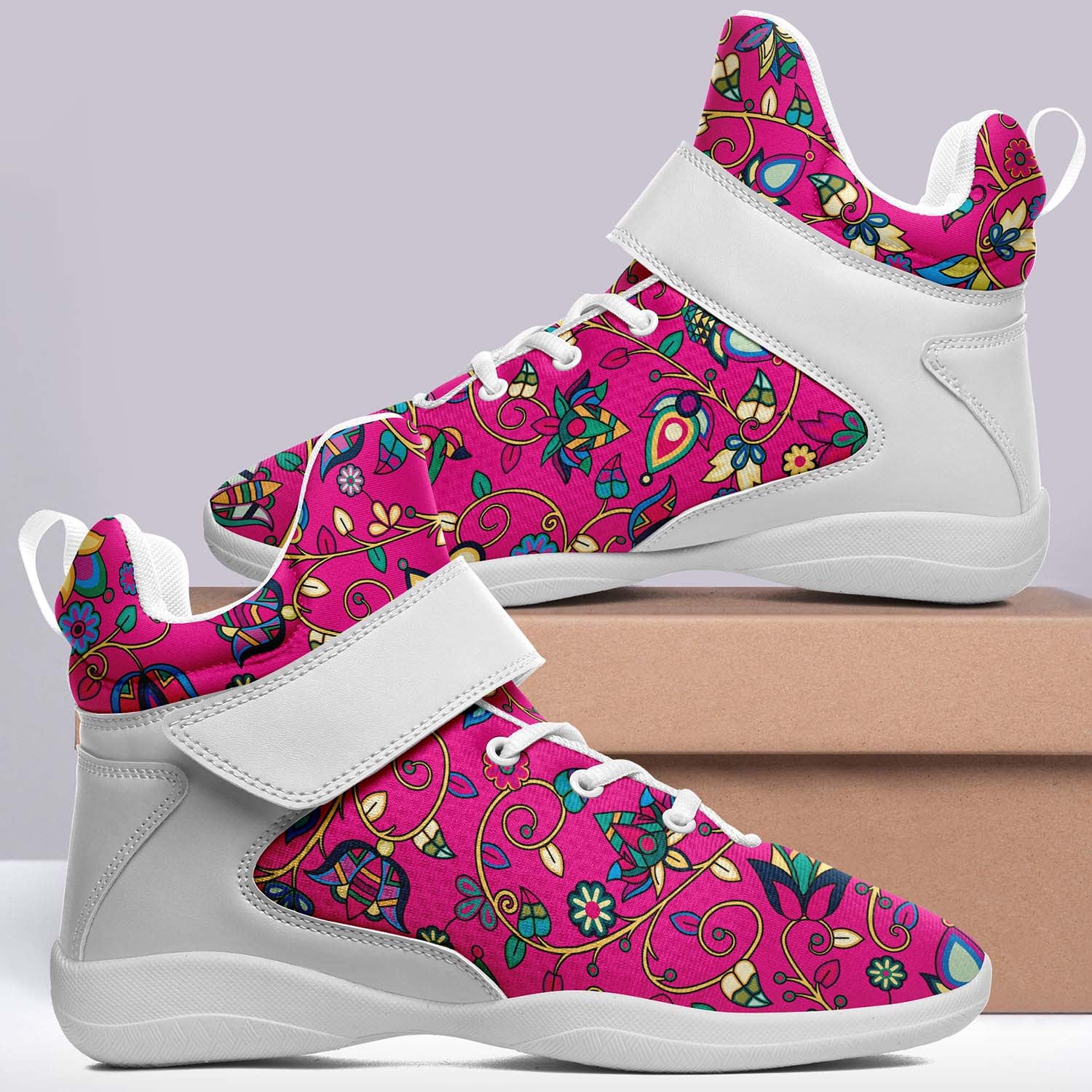Thorny Path Pink Ipottaa Basketball / Sport High Top Shoes - White Sole