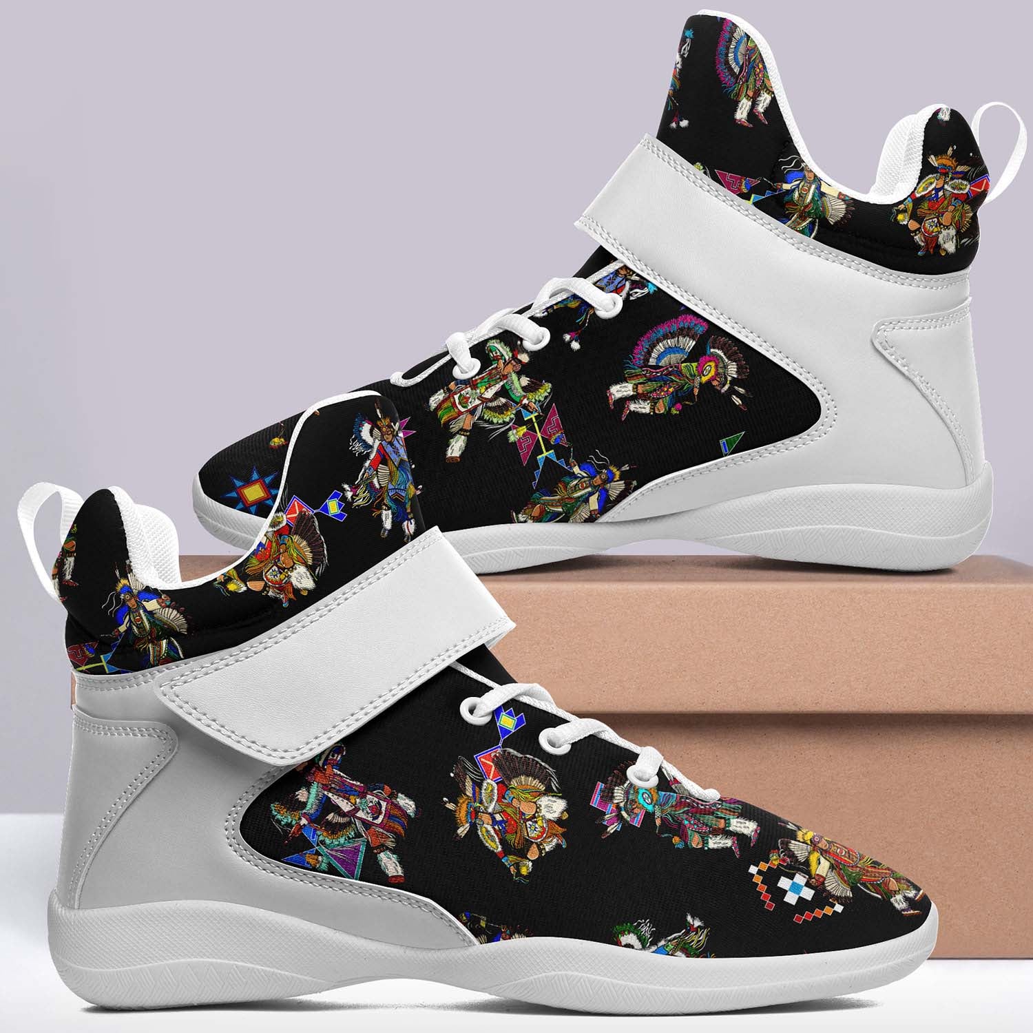 Men's Fancy Dancer Black Ipottaa Basketball / Sport High Top Shoes - White Sole