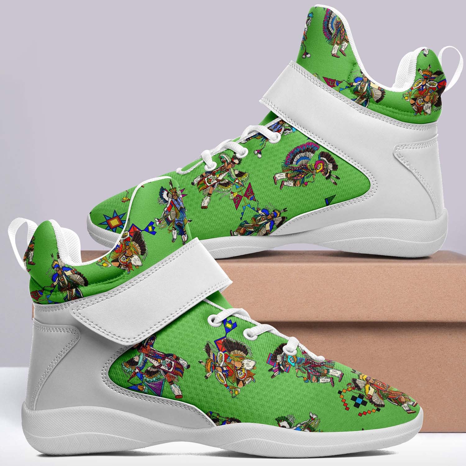 Men's Fancy Dancers Grass Ipottaa Basketball / Sport High Top Shoes - White Sole