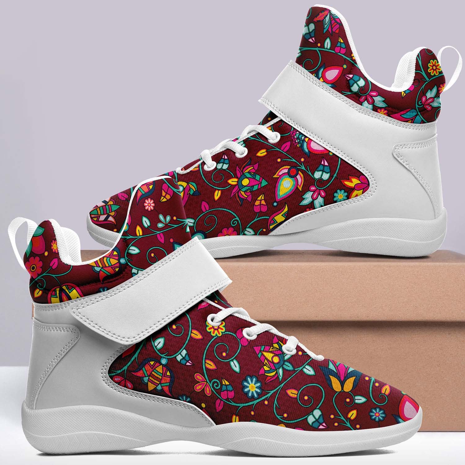 Thorny Path Cranberry Ipottaa Basketball / Sport High Top Shoes - White Sole