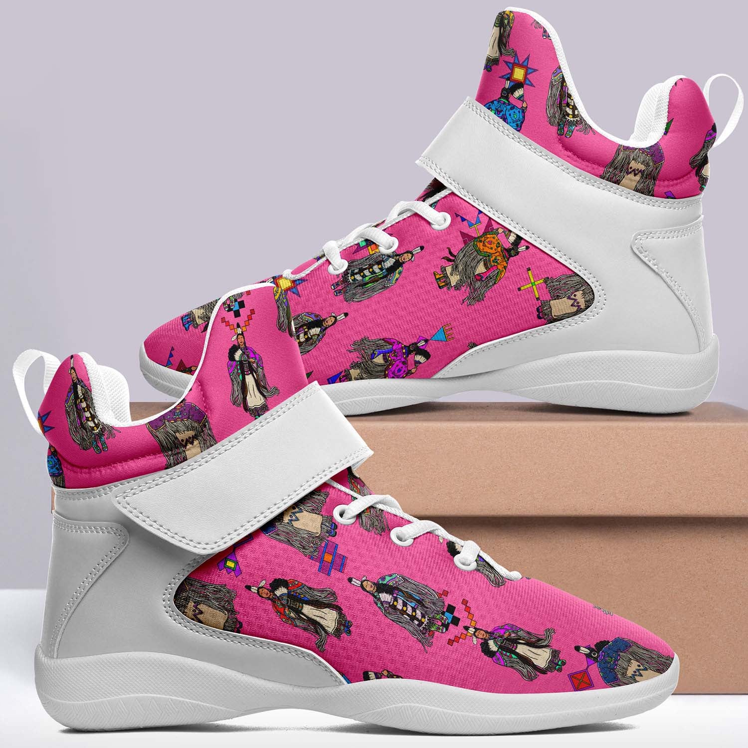 Women's Tradish Dancers Pink Ipottaa Basketball / Sport High Top Shoes - White Sole