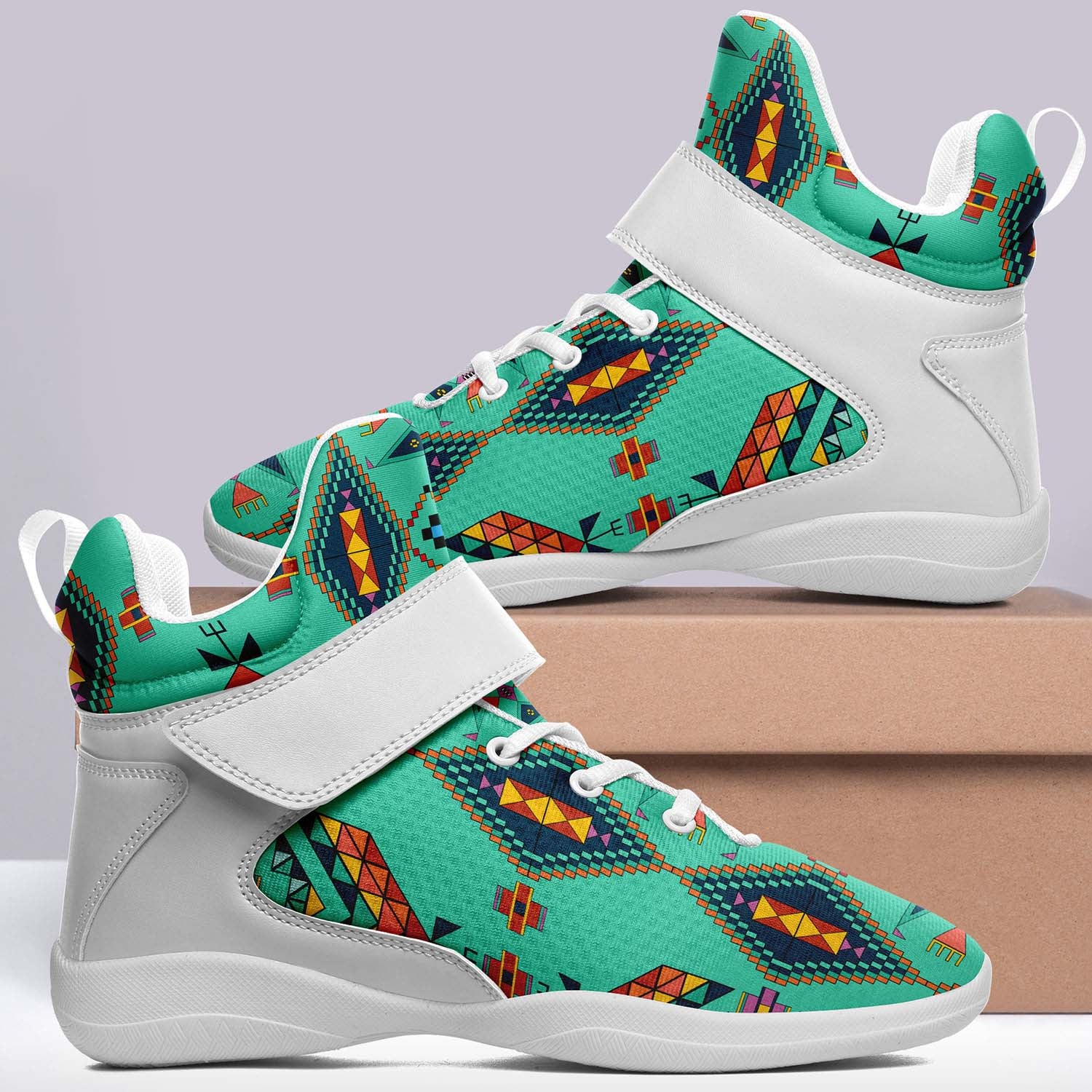Travois Tipi Smoky Sky Ipottaa Basketball / Sport High Top Shoes - White Sole