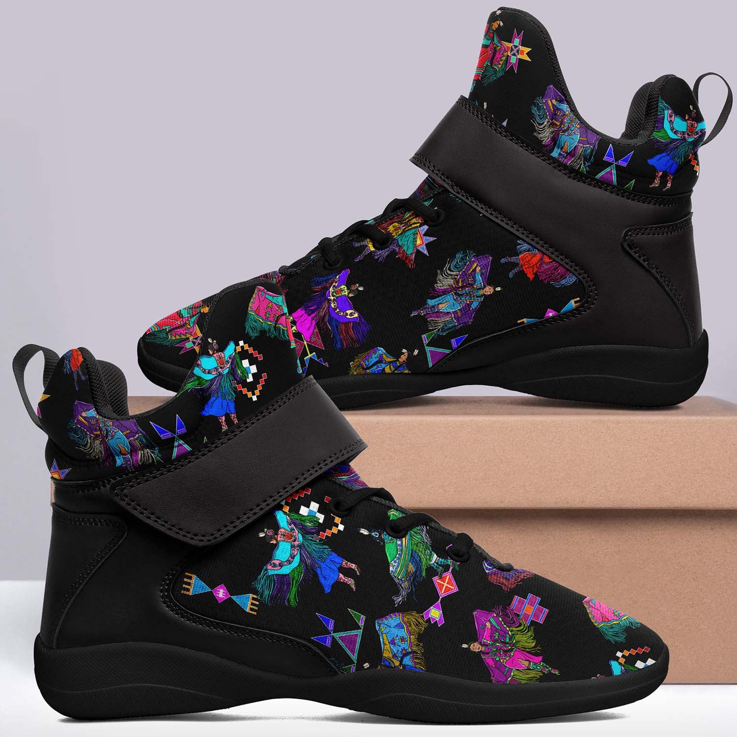 Women's Fancy Dancers Black Ipottaa Basketball / Sport High Top Shoes - Black Sole