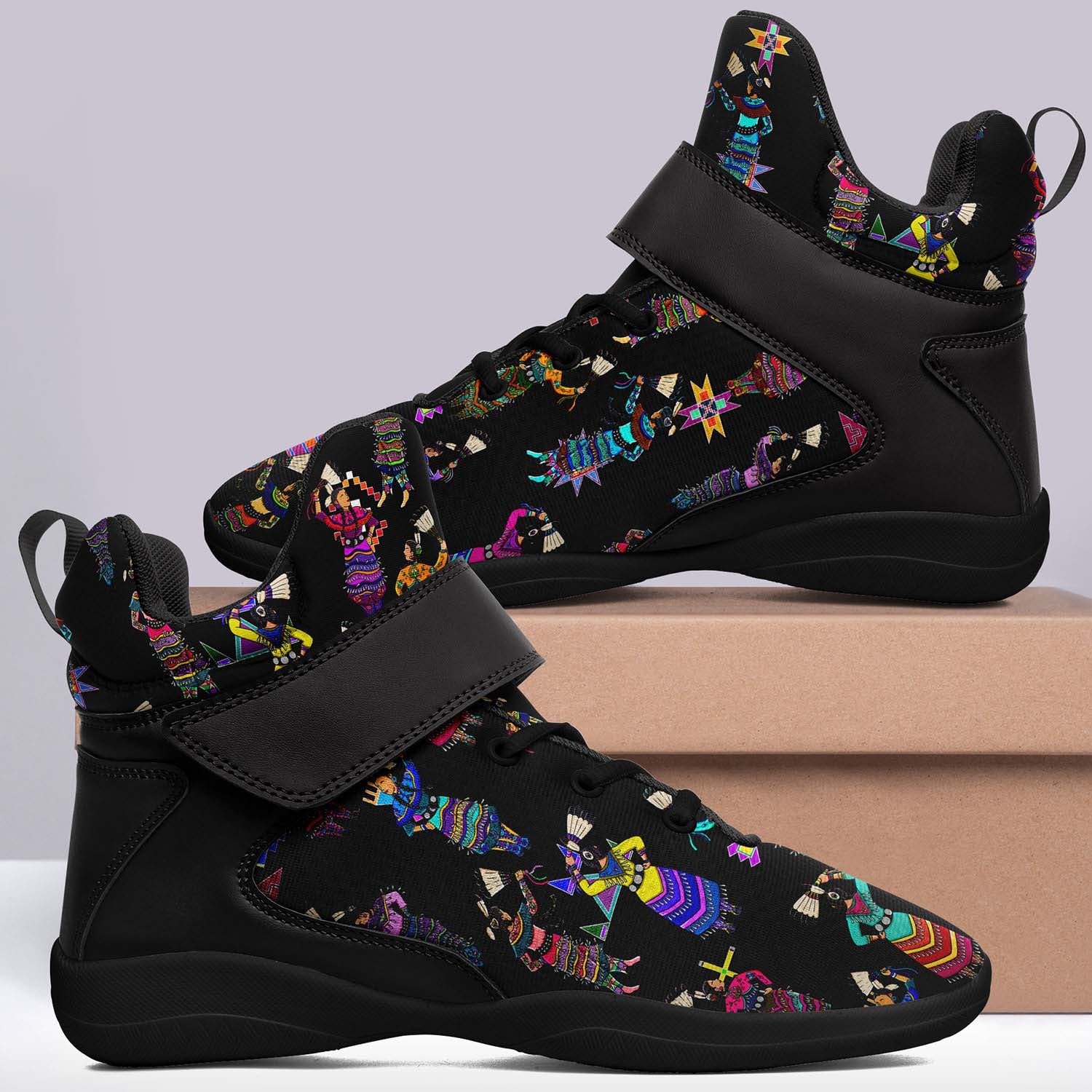 Women's Jingle Dancers Black Ipottaa Basketball / Sport High Top Shoes - Black Sole