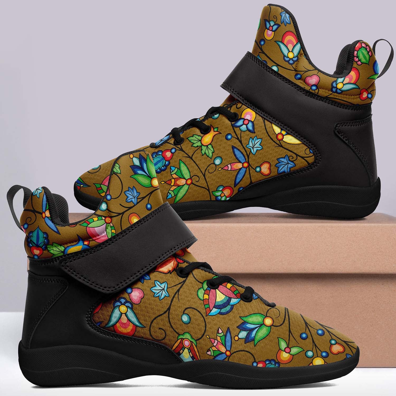 Prairie Plains Spirit Fall Leaves Ipottaa Basketball / Sport High Top Shoes - Black Sole