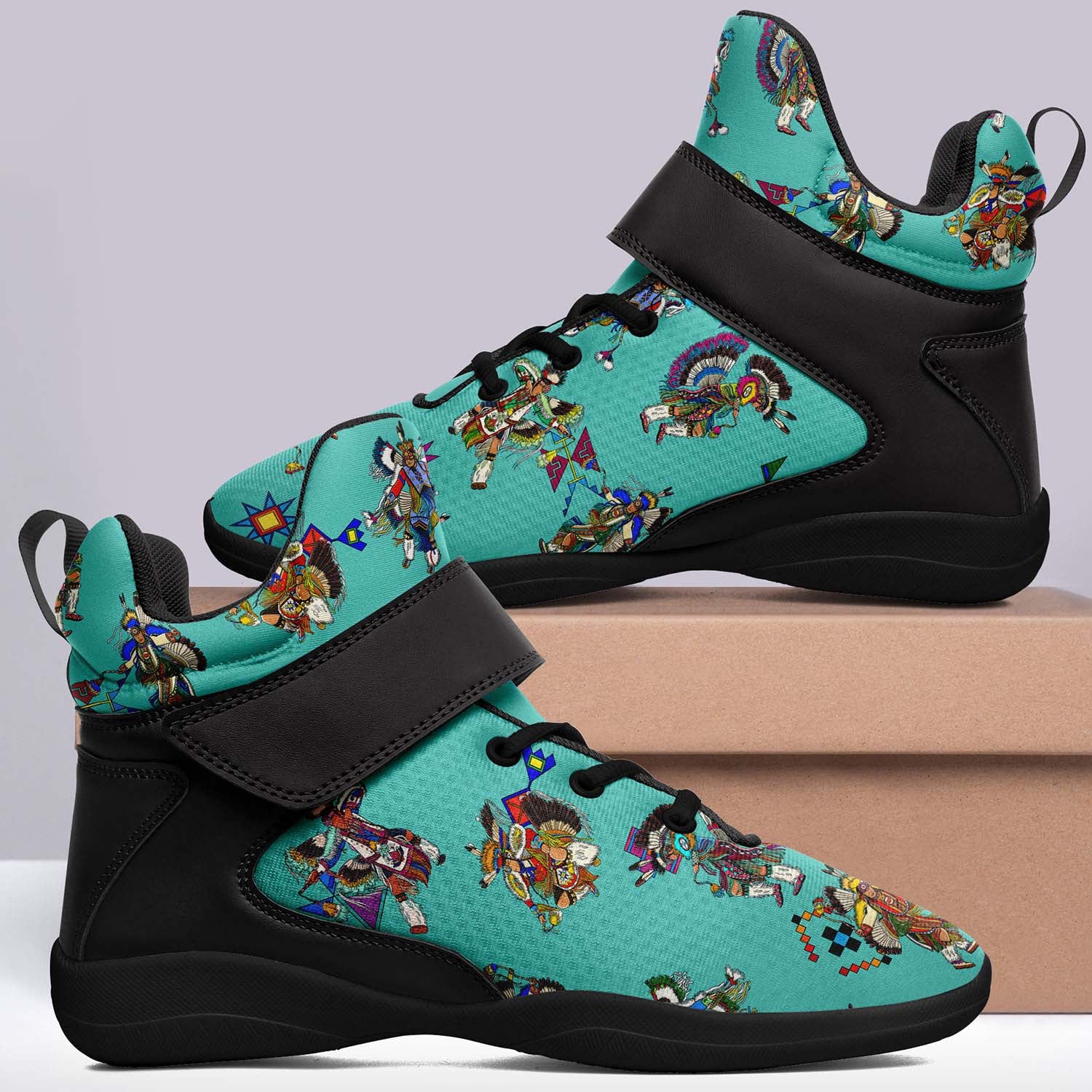 Men's Fancy Dancers Eggshell Blue Ipottaa Basketball / Sport High Top Shoes - Black Sole