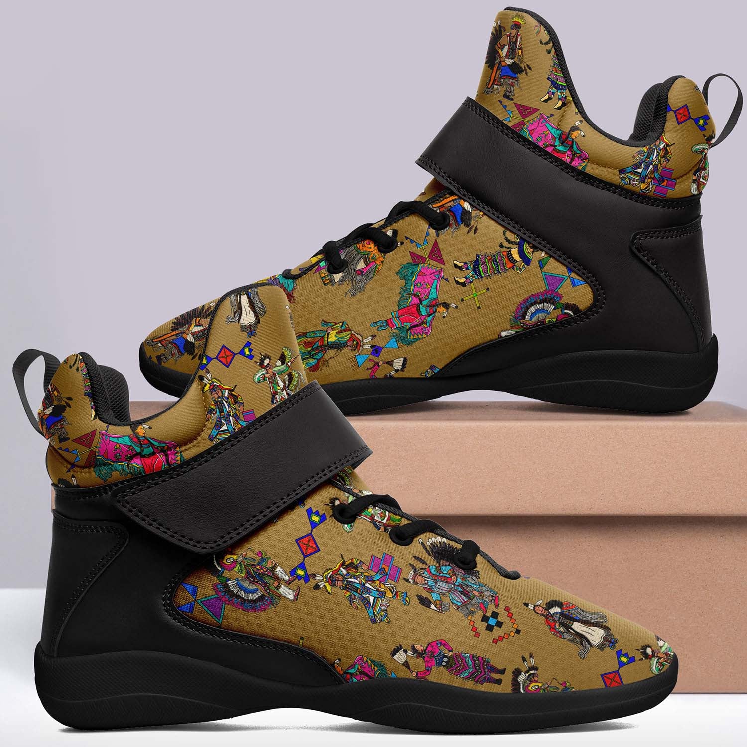 Grand Entry Dancers Earth Ipottaa Basketball / Sport High Top Shoes - Black Sole