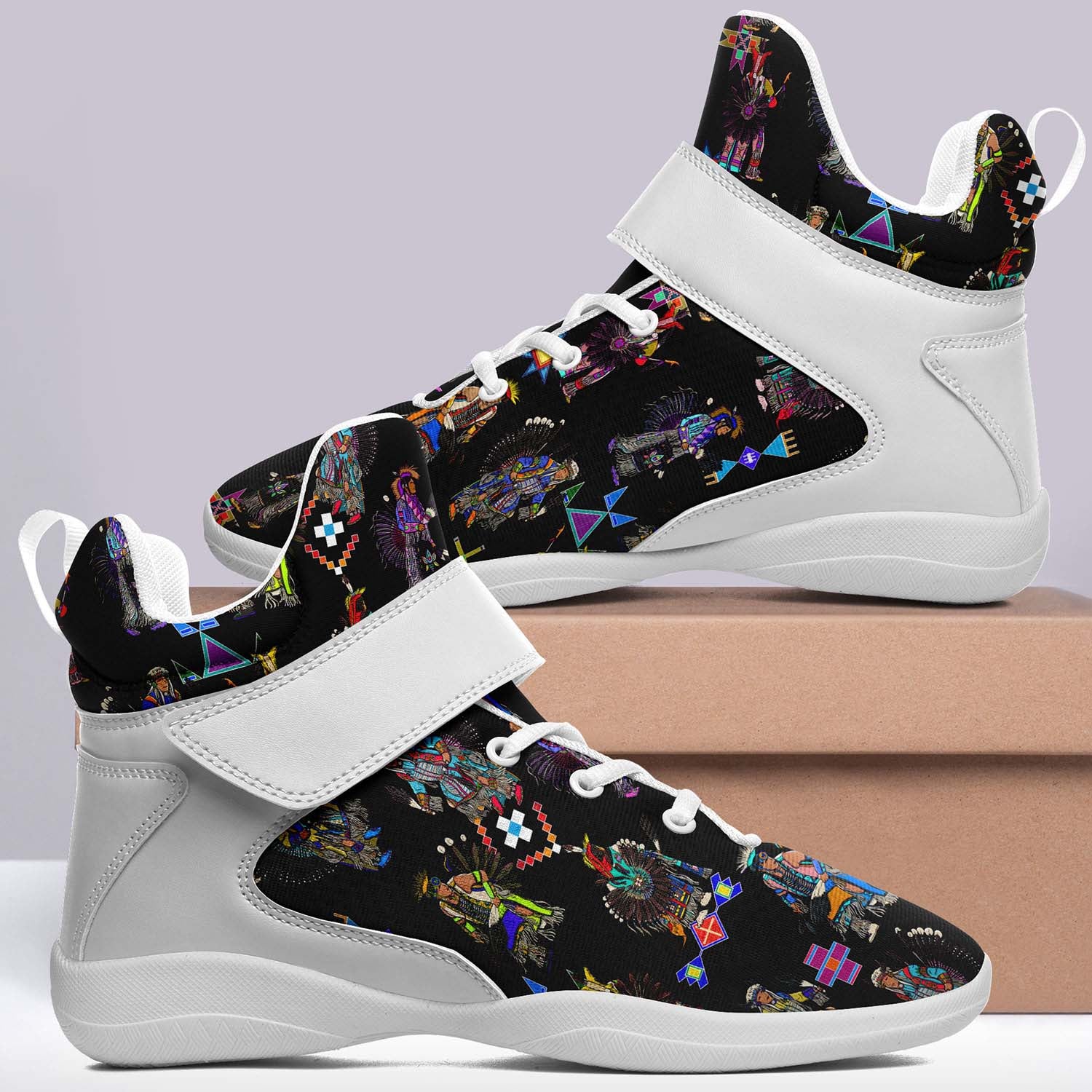 Men's Tradish Dancers Black Ipottaa Basketball / Sport High Top Shoes - White Sole