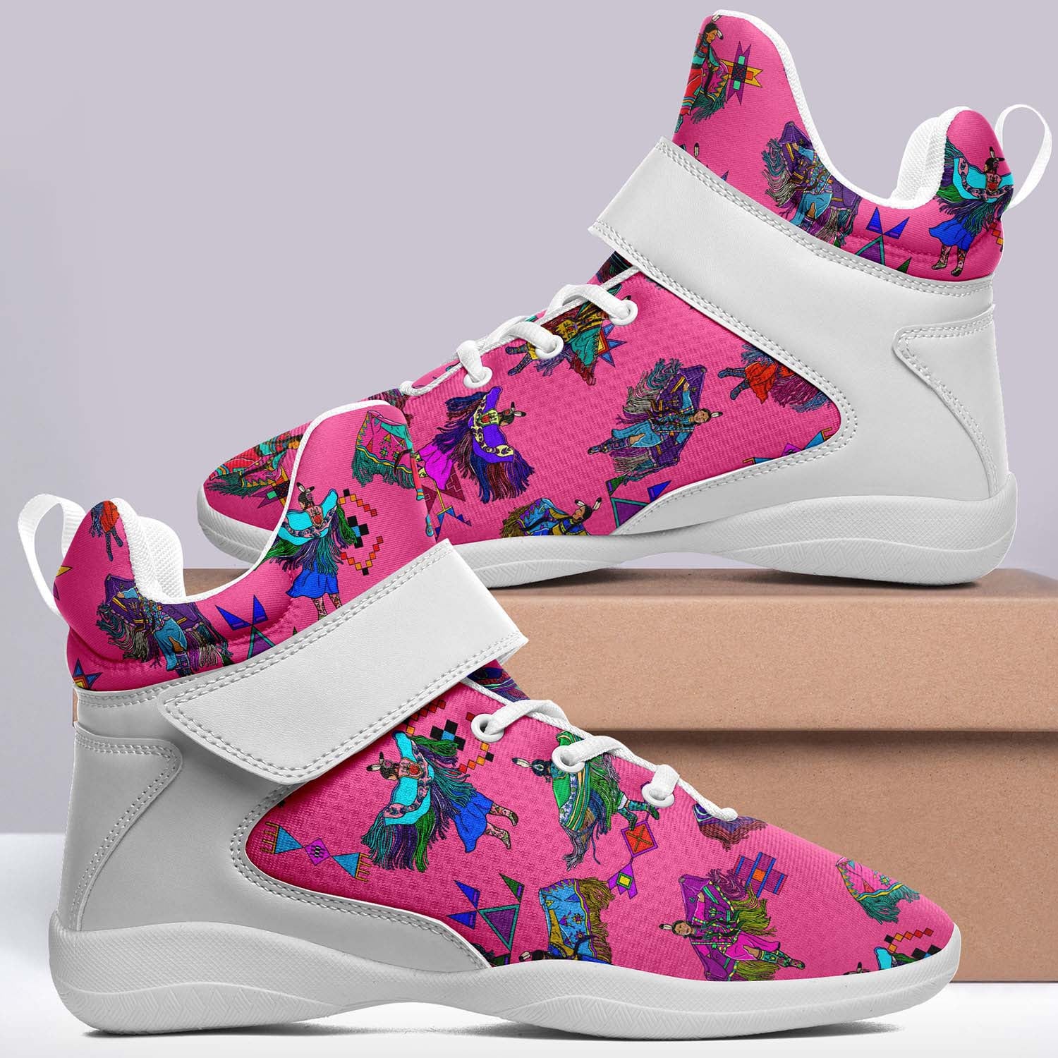 Women's Fancy Dancers Pink Ipottaa Basketball / Sport High Top Shoes - White Sole