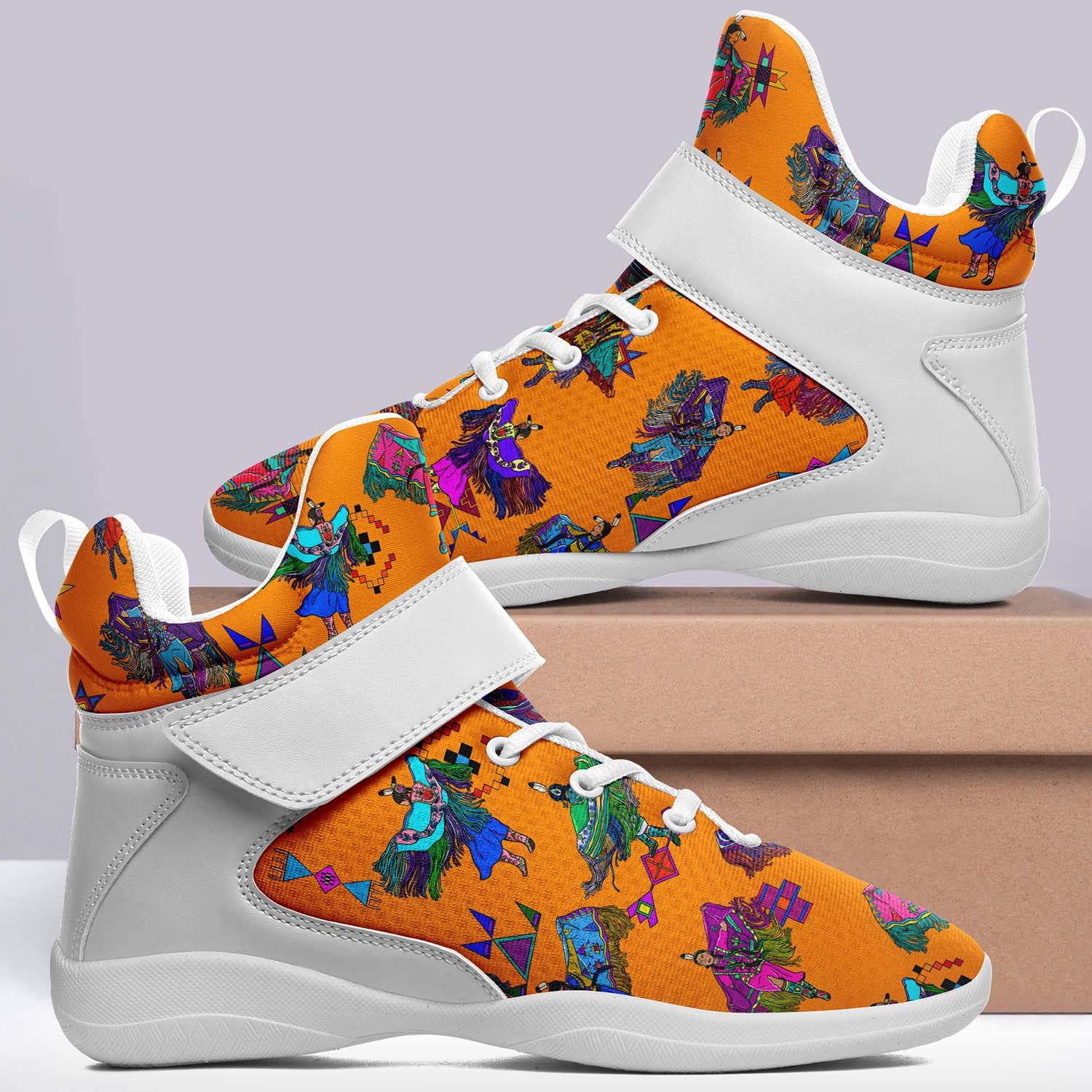 Women's Fancy Dancers Orange Ipottaa Basketball / Sport High Top Shoes - White Sole