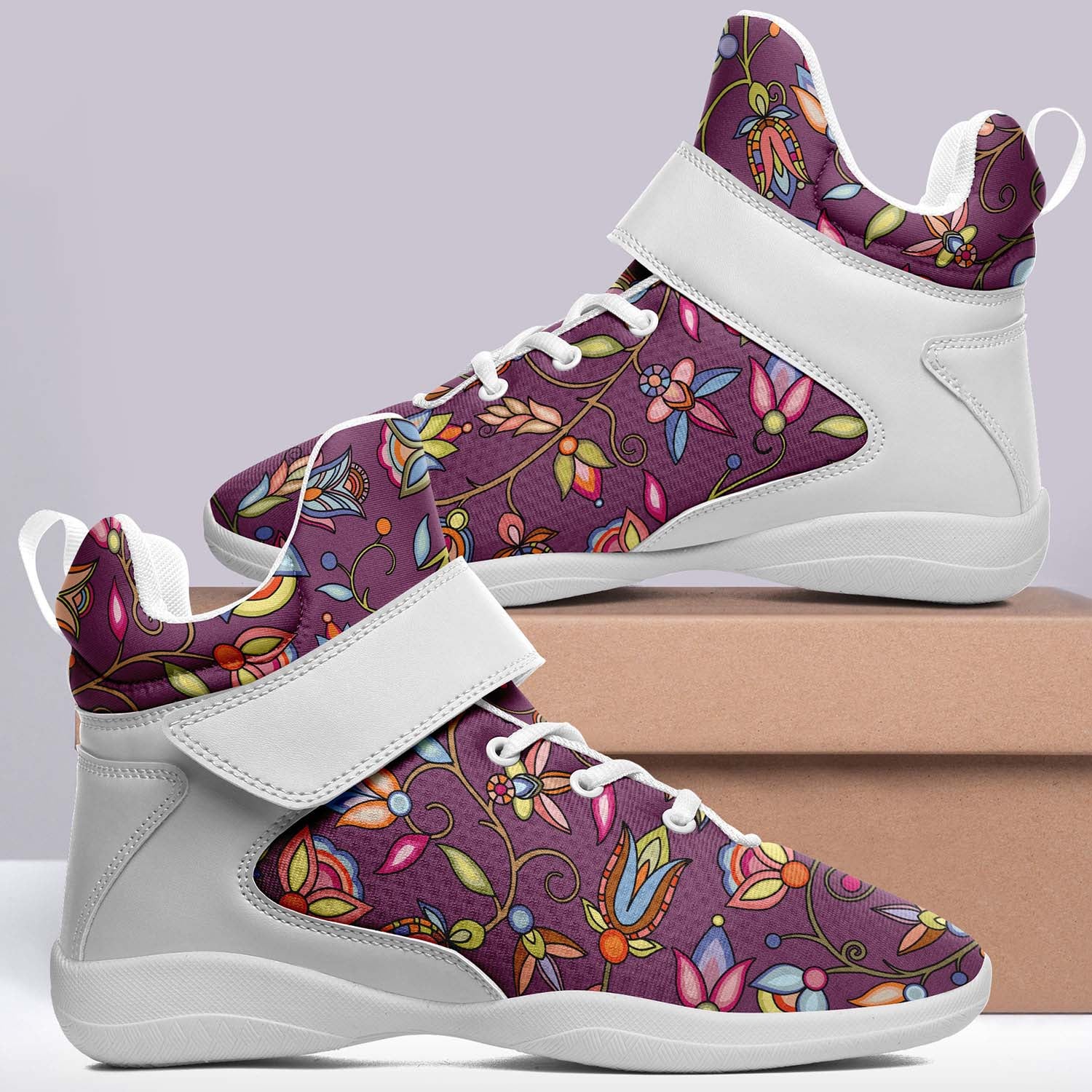 Buffalo Bloom Berry Bush Ipottaa Basketball / Sport High Top Shoes - White Sole