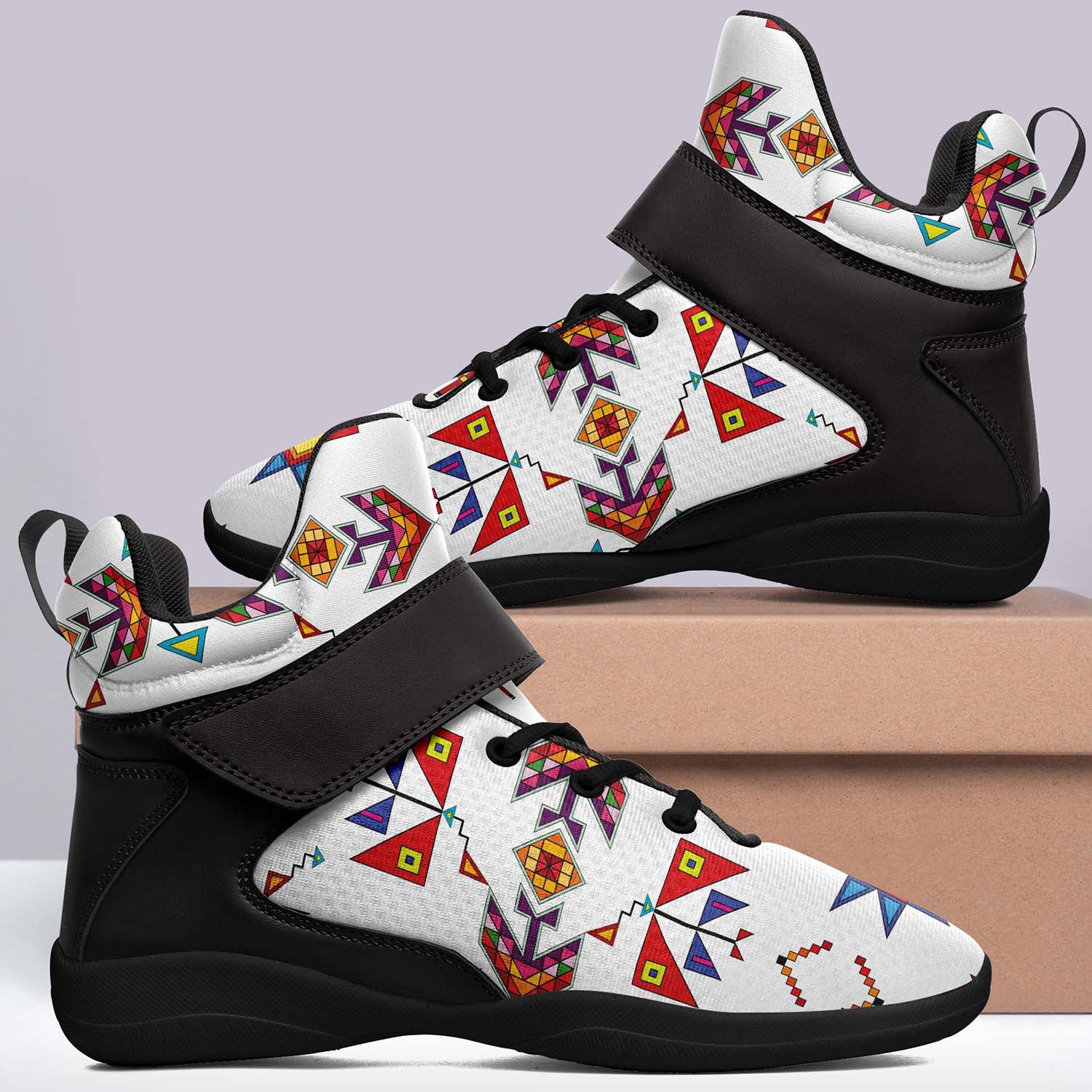 Scattered Generations White Ipottaa Basketball / Sport High Top Shoes - Black Sole