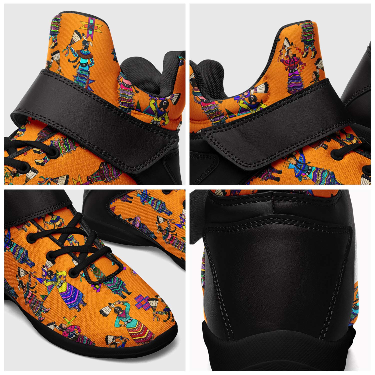 Women's Jingle Dancers Orange Ipottaa Basketball / Sport High Top Shoes - Black Sole