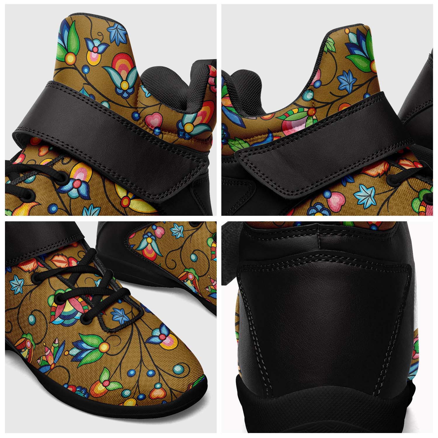Prairie Plains Spirit Fall Leaves Ipottaa Basketball / Sport High Top Shoes - Black Sole