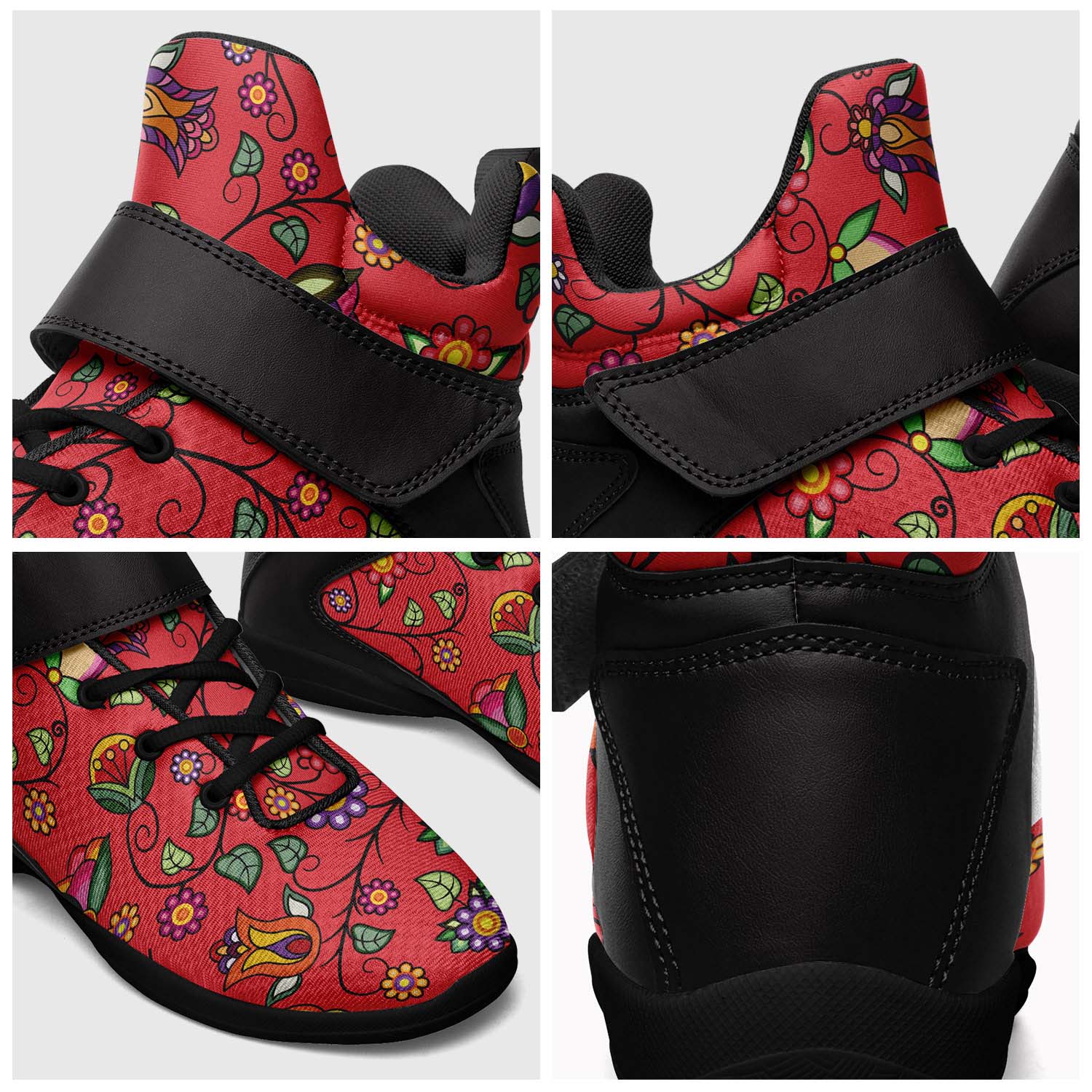 Heartbeat Petals Red Ipottaa Basketball / Sport High Top Shoes - Black Sole