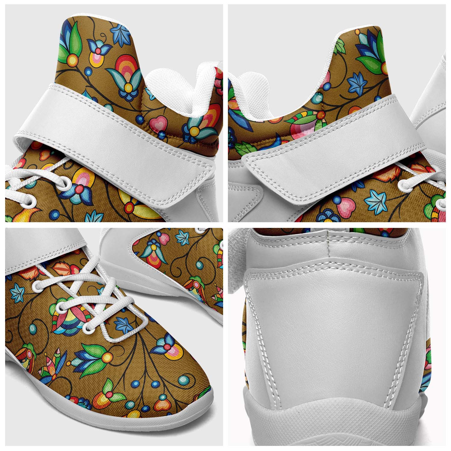 Prairie Plains Spirit Fall Leaves Ipottaa Basketball / Sport High Top Shoes - White Sole